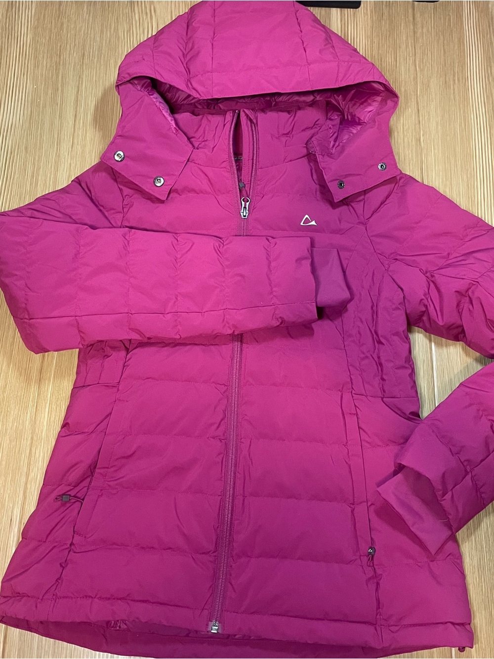 PARADOX Women's Medium Duck Down Hooded Puffer Jacket Magenta Pink